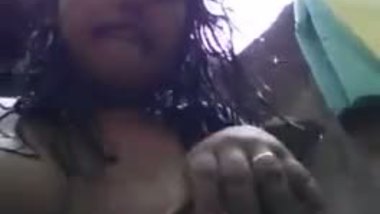 Indian teen outdoor bath selfie