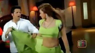 Ayesha Takia navel in green sari 