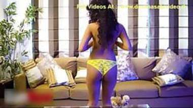 Indian desi hot wife in yellow bra wailting for husband