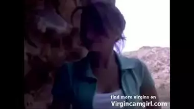 Cute virgin girl from India fucked by boyfriend behind a rock