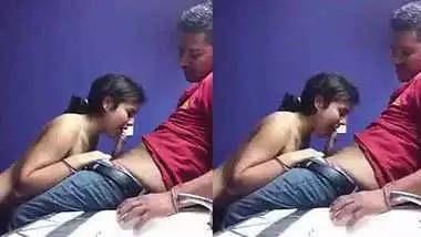 Desi girlfriend sucking and licking bf’s cock