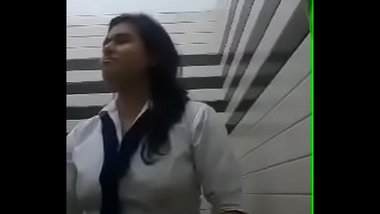 Indian office girl showing big tits in toilet