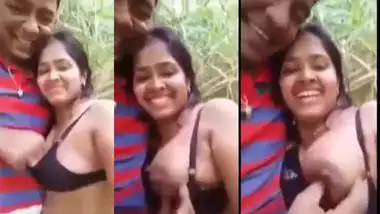 Desi couple records sex video during which boy plays with GF's XXX tits