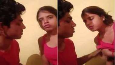 Beautiful Desi girl savors man kissing her XXX lips and touching boobs