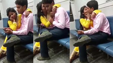 Young Desi couple shares XXX kisses in metro on way to place for chudai
