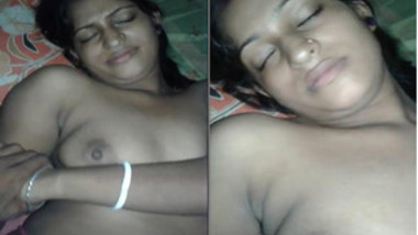 Beautiful Desi girl wants to sleep but boyfriend films her boobs
