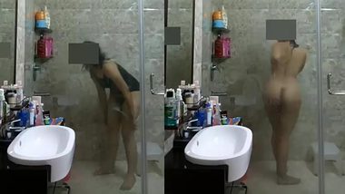 Appetizing busty indian wife taking a shower hidden cam XXX sex video