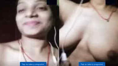 Relaxed Indian girl shows XXX assets during sex video chat with BF