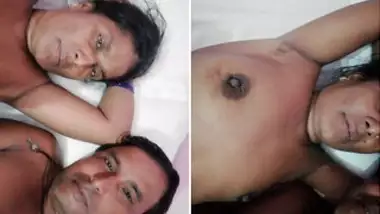 Amateur cameraman films naked wife and himself lying on the bed