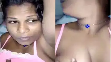 Indian man playing with large tits and filming for home porn video