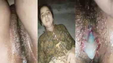 Desi wife pussy filled with blood and cum