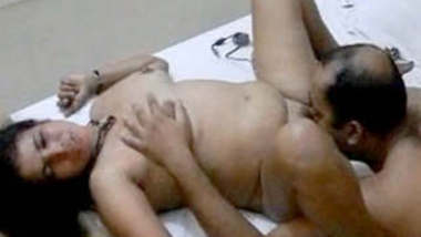 Indian Desi Wife Enjoying With Husband Boss in Hotel for his Promotion