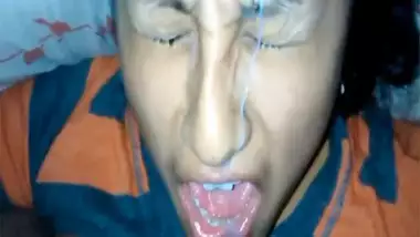 Desi girlfriend eating cum of her boyfriend