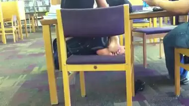 Candid Tamil Teenage's Feet in Library
