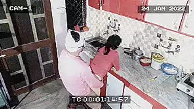 Owner And Maid Caught In Kitchen. Blowjob And Hard Fuck