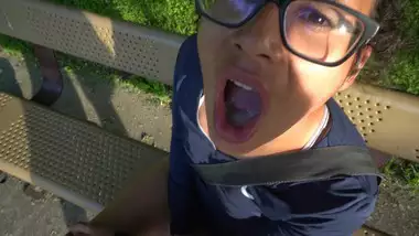 Public Agent - Deepthroat On Park Bench By Amateur Latina Teen Swallows Cum
