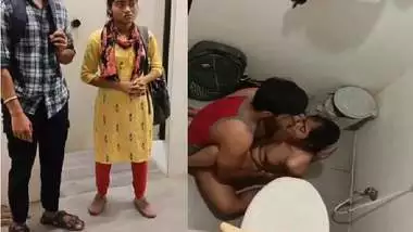 Indian petite girlfriend sex in restroom
