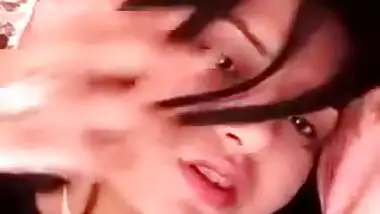 Desi newly married wife boobs selfie