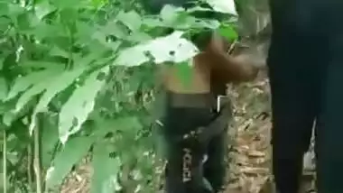 Bangladeshi girl standing fuck in jungle