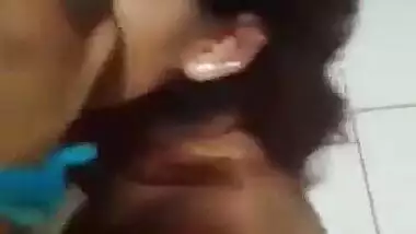 Indian GF sucking dick of her lover in a hotel room
