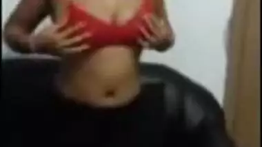 Hot Indian Babe Strips And Fingers Over Skype With Huge Boobs