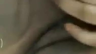 BBW horny wife masturbating on video call