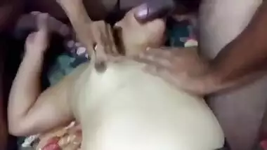 Cuckold husband enjoys his wife fucking three guys in Bangla bf