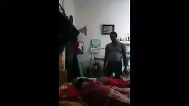 College girl receives fucked by landlord infront of her roommate