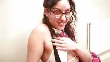 Schoolgirl delivers cookies to neighbour but ends up fucking him and tasting his cum POV Indian