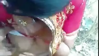 Indian village girl showing her boobs outdoor