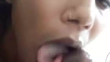 Tattooed girl jerking dick and viral Indian blowjob