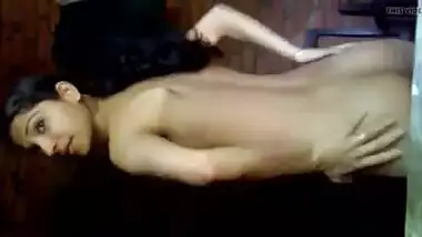 Indian girl fucks her pussy with a banana 