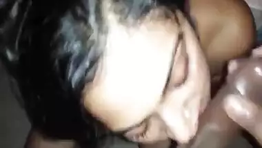 Indian girl sucks the cum and spits it back out
