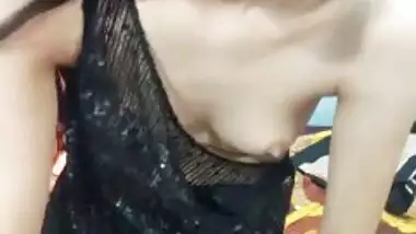 Desi Slim Girl Sarika Showing her small Tits