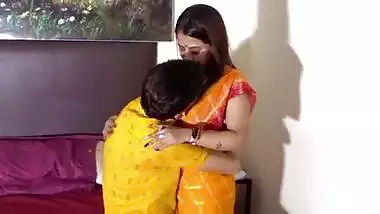 indian couple wedding night sex in red saree fucking.