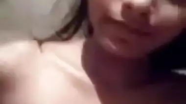 Young lover showing each other on video call