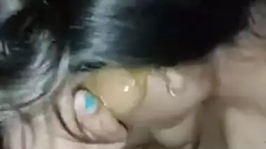 XXX partner turns Desi woman on for a blowjob in close-up MMS video