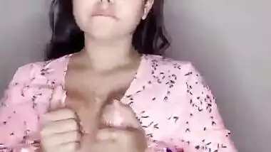 Hot desi girl stripping clothes nd pressing her boobs
