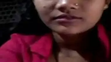 Dehati cute girl shows her boobs on video call