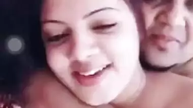 Boyfriend is hugging the Desi lovely while she is talking about porn