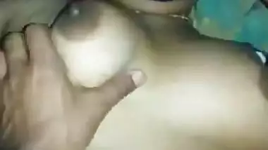 Indian wife Boob pressing and pussy Licking by hubby