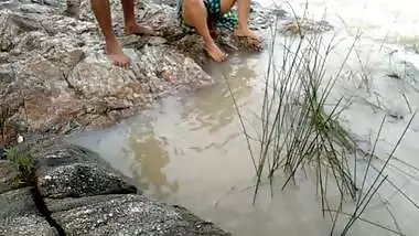 Risky Public Outdoor Sex With Stepsister Near Flowing River बहन की चुदाई