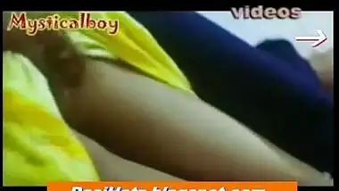 desi sexy sexy shalini in yellow saree romancing by lifting saree