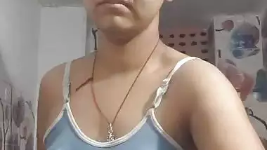 Cute girl striptease in bathroom and naked show