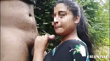 Tamil GF gives XXX blowjob to Desi guy and swallows cum outdoors