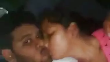 desi hot couple kissing & blowjob in Car