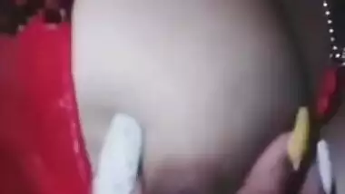 Unmarried village girl boob show on selfie cam