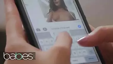 Babes - Petite brunette Elena Koshka sexts her man and masturbates