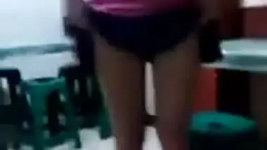 college babe boobs show in college canteen