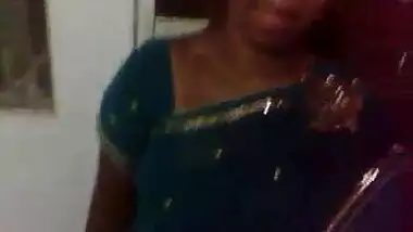 Telugu aunty feeling shy while showing boobs